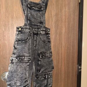 Black Denim Overalls